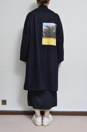 MELTON P-COAT_NAV/YELLOW_01size